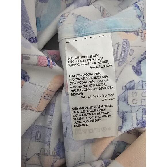 Chico's Multicolor Novelty Light House Button Up Long Sleeve Women Blouse 2 - M - Picture 5 of 6